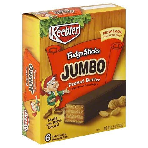 How many protein are in jumbo peanut butter fudge sticks - calories, carbs, nutrition