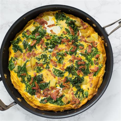 How many protein are in kale and bacon frittata - calories, carbs, nutrition