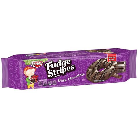 How many protein are in keebler, fudge shoppe, fudge stripes, dark chocolate - calories, carbs, nutrition