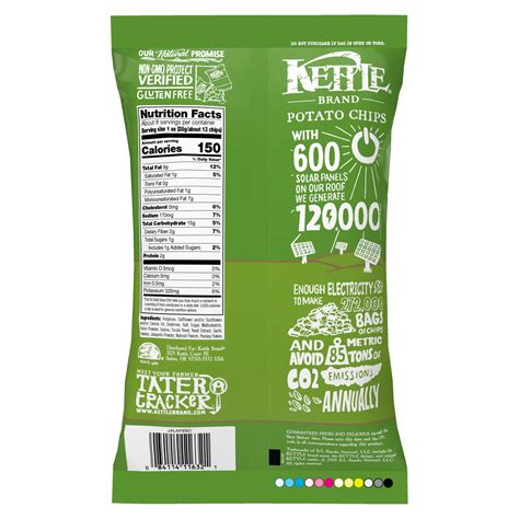 How many protein are in kettle chips - calories, carbs, nutrition