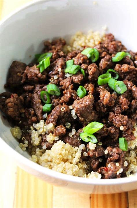 How many protein are in korean beef quinoa bowl - calories, carbs, nutrition