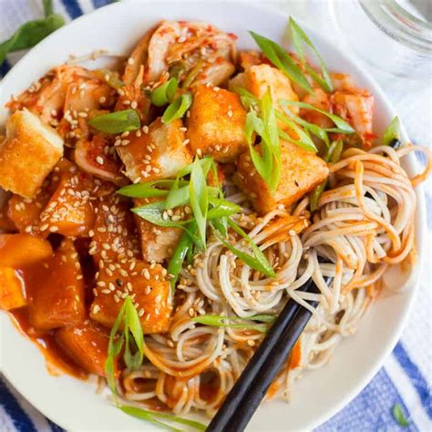 How many protein are in korean tofu noodle salad - calories, carbs, nutrition