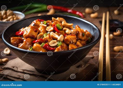 How many protein are in kung pao chicken with peanuts (10889.3) - calories, carbs, nutrition