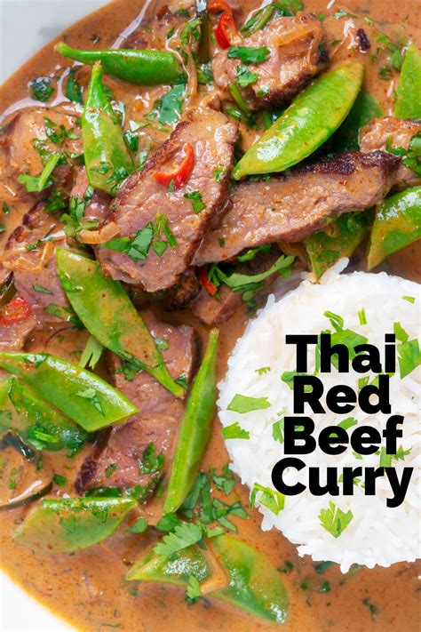 How many protein are in large thai red beef curry with rice - calories, carbs, nutrition