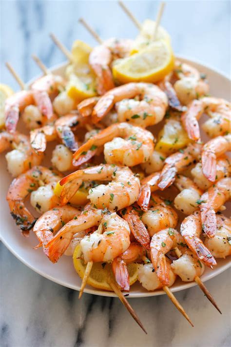 How many protein are in lemon garlic shrimp kabob - calories, carbs, nutrition