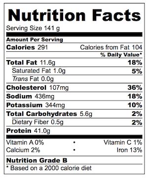 How many protein are in lemon pepper chicken - calories, carbs, nutrition