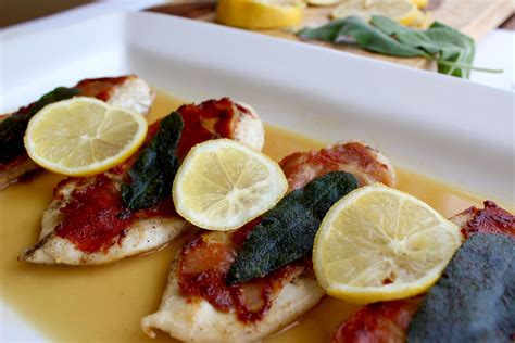 How many protein are in lemony chicken saltimbocca - calories, carbs, nutrition