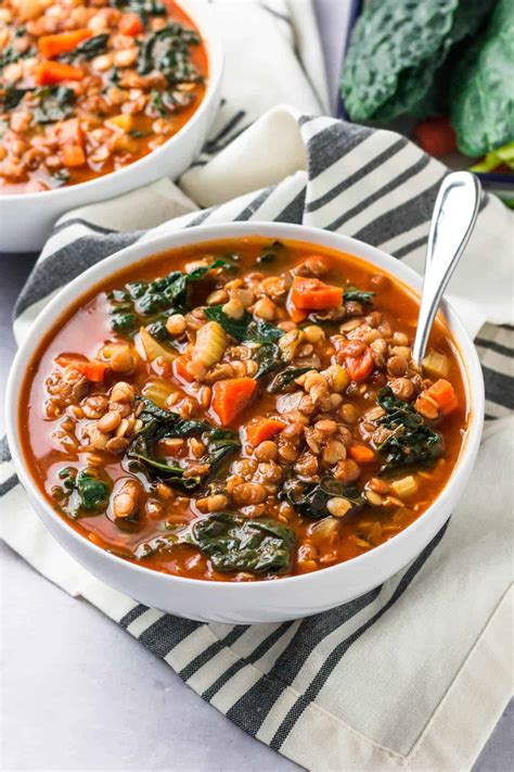 How many protein are in lentil and kale soup - calories, carbs, nutrition