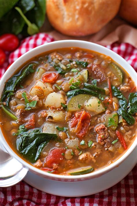 How many protein are in lentil and wild rice salad with tuscan chicken and white bean soup - calories, carbs, nutrition