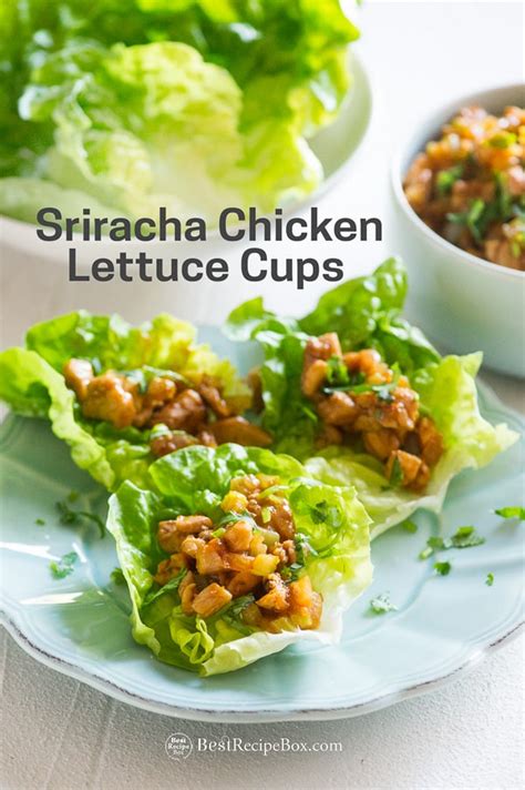 How many protein are in lettuce cup chicken sriracha 1 ea - calories, carbs, nutrition