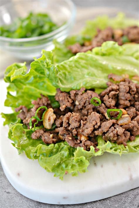 How many protein are in lettuce wrap beef top round - calories, carbs, nutrition