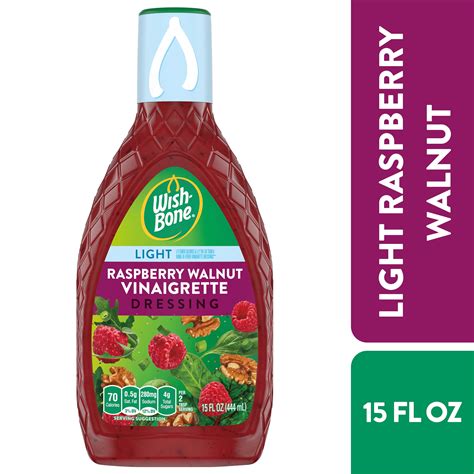 How many protein are in lite raspberry walnut vinaigrette dressing - calories, carbs, nutrition