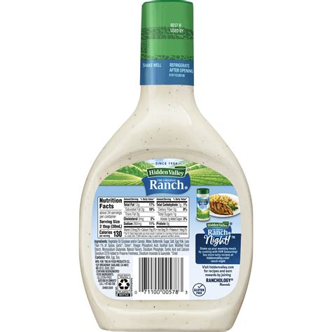 How many protein are in low fat ranch dressing - calories, carbs, nutrition