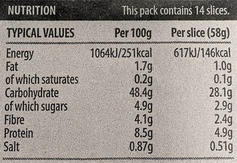 How many protein are in malted bloomer bread - calories, carbs, nutrition