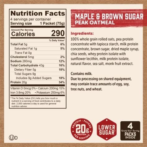How many protein are in maple cream top - calories, carbs, nutrition