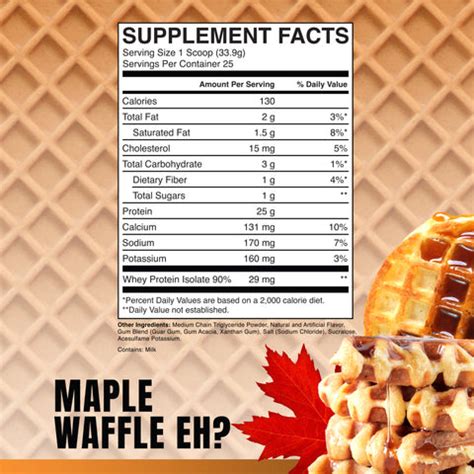 How many protein are in maple waffle - calories, carbs, nutrition