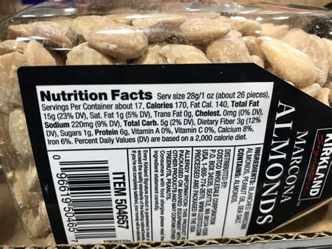 How many protein are in marcona almonds - calories, carbs, nutrition