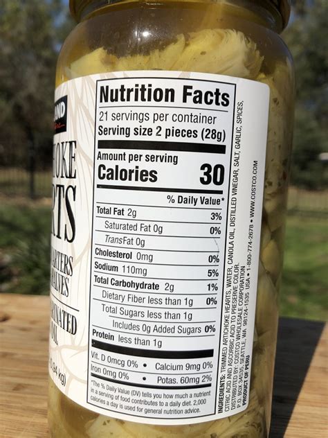 How many protein are in marinated artichoke hearts - calories, carbs, nutrition