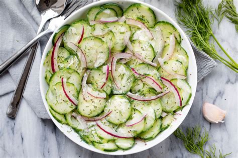 How many protein are in marinated cumber salad - calories, carbs, nutrition