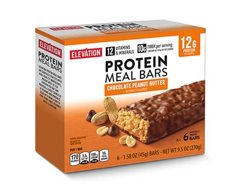 How many protein are in meal bar chocolate peanut butter - calories, carbs, nutrition