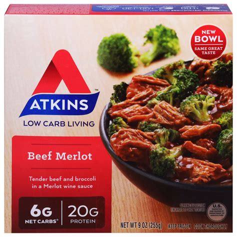How many protein are in meals - beef merlot - calories, carbs, nutrition