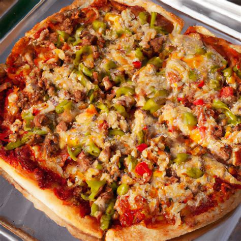 How many protein are in mexican beef pizza, topped - calories, carbs, nutrition