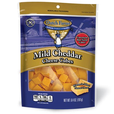 How many protein are in mild cheddar cheese cubes - calories, carbs, nutrition