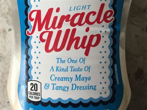 How many protein are in miracle whip light dressing - calories, carbs, nutrition