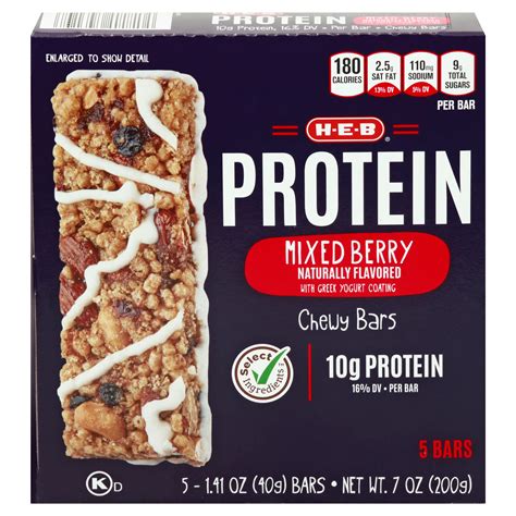 How many protein are in mixed berry chewy bar - calories, carbs, nutrition
