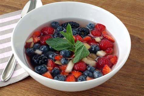 How many protein are in mixed fruit soup - calories, carbs, nutrition