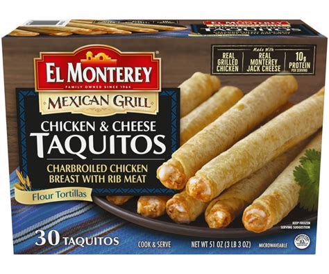 How many protein are in monterey jack chicken taquito - calories, carbs, nutrition