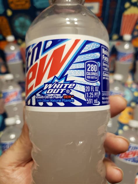 How many protein are in mountain dew white out, bottle, 20oz - calories, carbs, nutrition