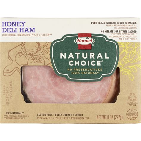 How many protein are in natural choice honey deli ham - calories, carbs, nutrition