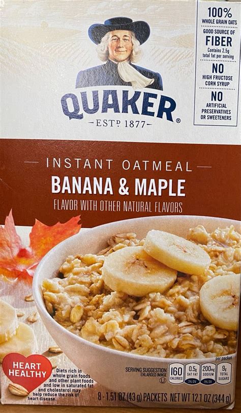 How many protein are in oatmeal banana maple - calories, carbs, nutrition