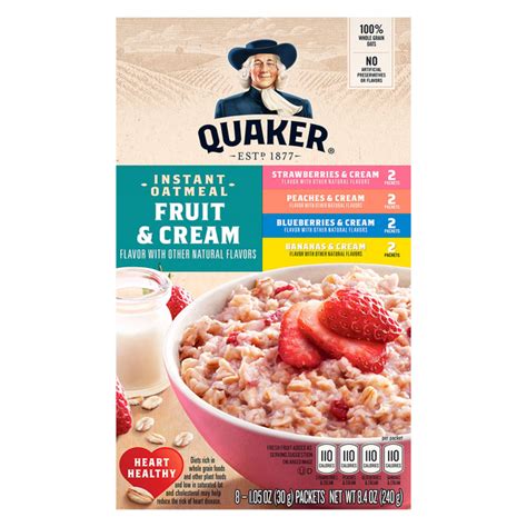 How many protein are in oatmeal fruit and cream - calories, carbs, nutrition