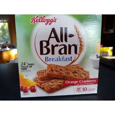 How many protein are in orange cranberry all bran bar - calories, carbs, nutrition