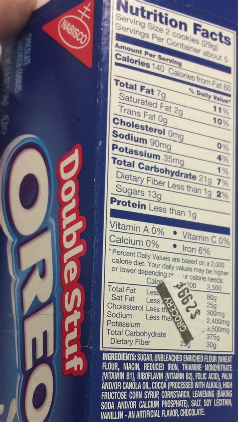 How many protein are in oreo ole mole - calories, carbs, nutrition