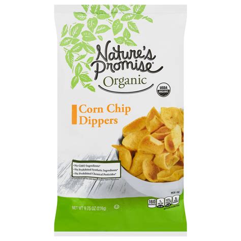 How many protein are in organic corn chip dippers - calories, carbs, nutrition