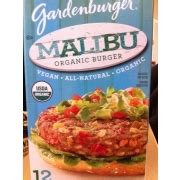 How many protein are in organic malibu gardenburger - calories, carbs, nutrition