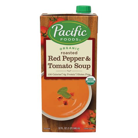 How many protein are in organic roasted red pepper and tomato soup - calories, carbs, nutrition