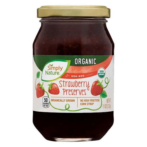 How many protein are in organic strawberry preserves - calories, carbs, nutrition