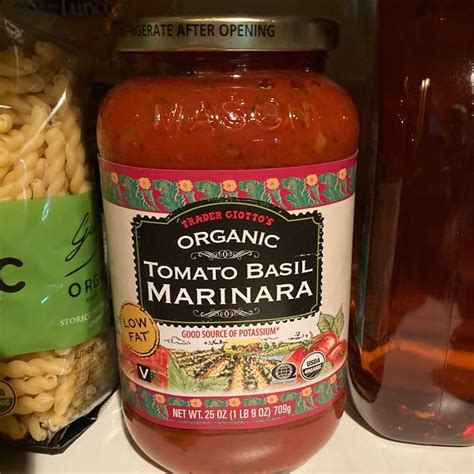 How many protein are in organic tomato basil marinara - calories, carbs, nutrition