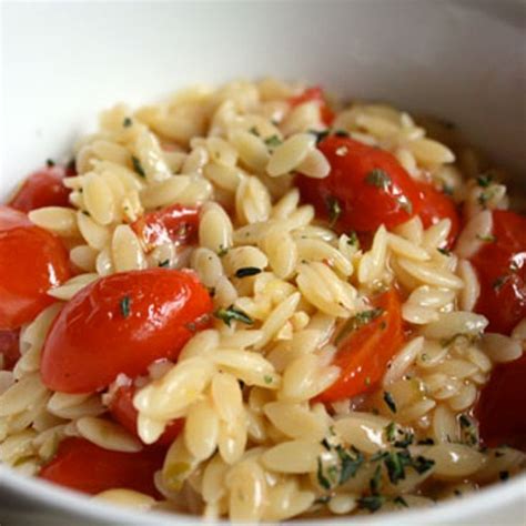 How many protein are in orzo with cherry tomatoes, capers and lemon - calories, carbs, nutrition