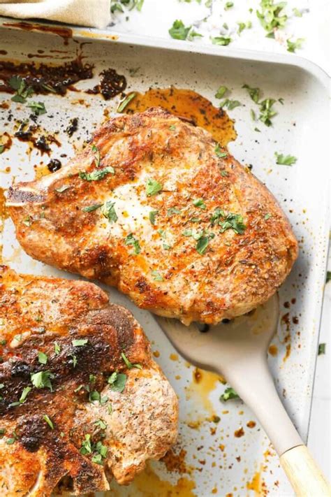 How many protein are in oven baked pork chop - calories, carbs, nutrition