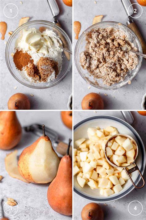 How many protein are in pear crumble - calories, carbs, nutrition