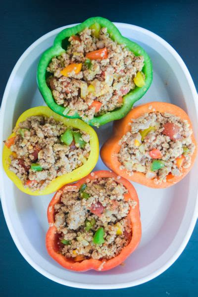 How many protein are in peppers tricolor stuffed turkey quinoa - calories, carbs, nutrition