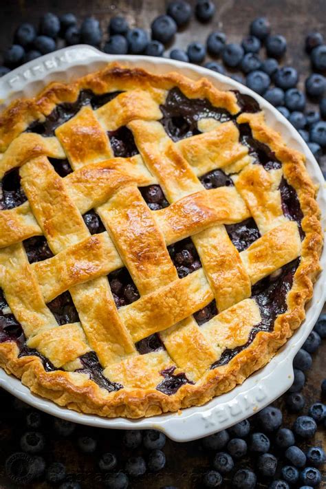 How many protein are in pie, blueberry, prepared from recipe - calories, carbs, nutrition