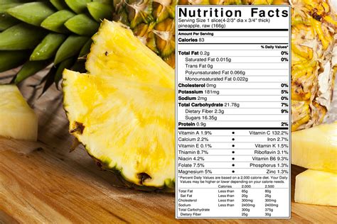 How many protein are in pineapple - calories, carbs, nutrition
