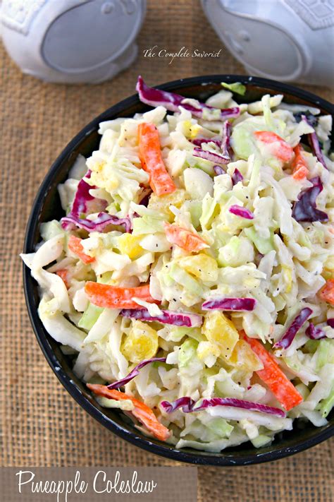 How many protein are in pineapple cole slaw - calories, carbs, nutrition