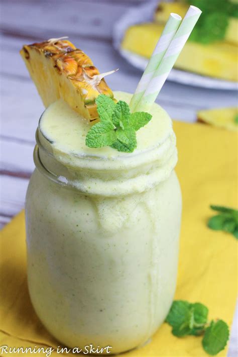 How many protein are in pineapple-mint smoothie - calories, carbs, nutrition